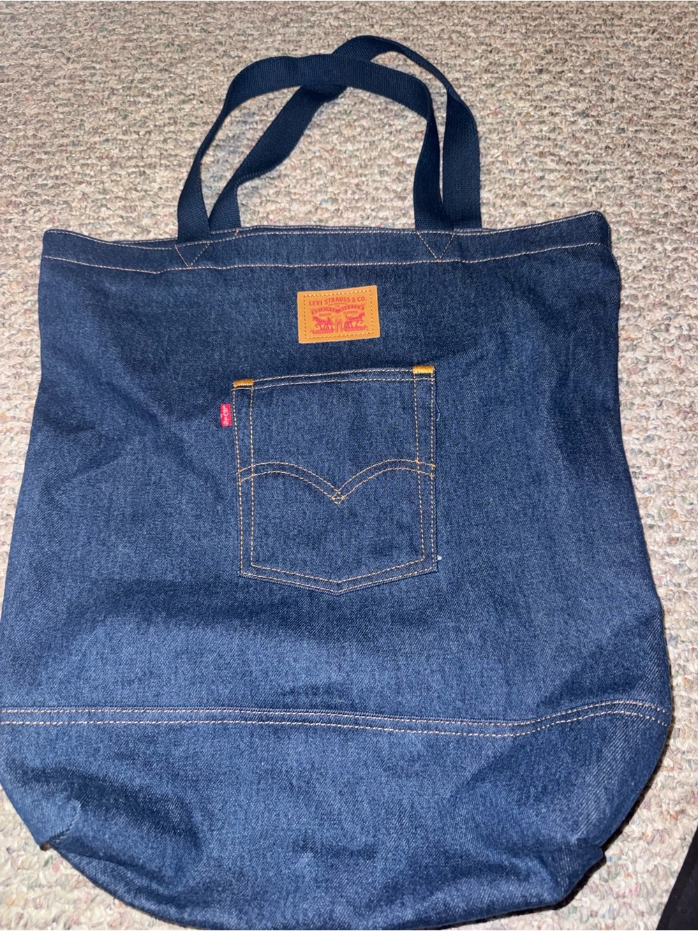 Levi's Navy Denim Tote with Front Pocket